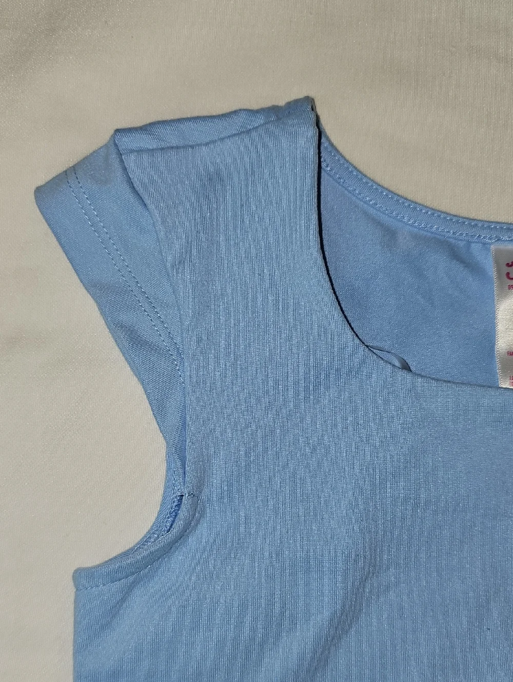 Justice Girls XS 5/6 Blue Seamless Cap Sleeve Top, New